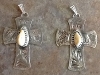 elk ivory sterling silver cross necklaces
