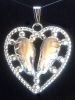 elk ivory sterling silver heart necklace