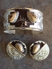 elk ivory sterling silver bracelet and earrings