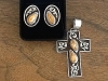 elk ivory sterling silver cross and earrings